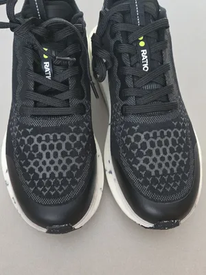 NWT! Ratio Camino:01 Black Knit Running Shoes with White Speckled Size 7 5 (WM) thumbnail 4