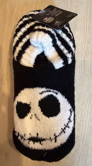 Disney Tim Burton's The Nightmare Before Christmas Jack Skellington Slipper Sock thumbnail 1
