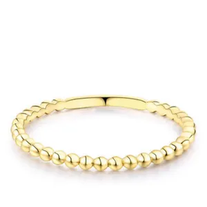 NEW Dainty 14k Gold Plated‎ S925 Bead Ball Ring, Jewelry, Size 7 thumbnail 2