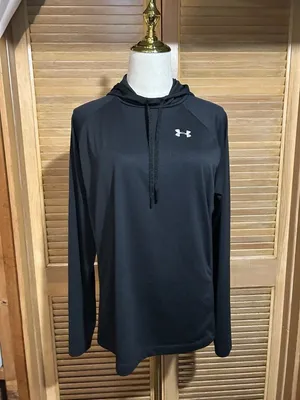 Under Armour Heat Gear Pullover Hoodie Women’s Black Size L thumbnail 2
