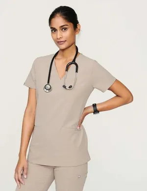 Figs Women's Tan Scrub Top thumbnail 1