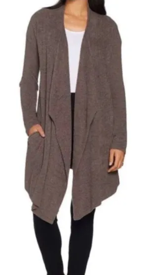 Barefoot Dreams Cozychic Lite Wrap Sweater in Brown Size S/M thumbnail 1