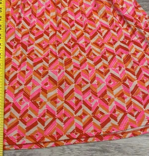 Roxy Orange, Red, White & Pink Abstract Print Cut Out Back Sleeveless Sundress M thumbnail 9