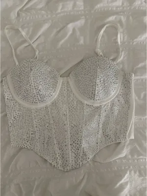 Windsor Sparkly White Corset thumbnail 1