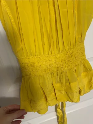 Women's Yellow Smocked Tie thumbnail 7