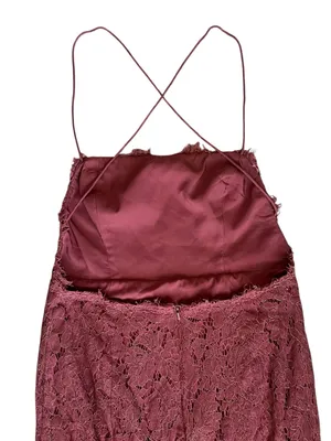 Anthropologie BHLDN Fame and Partners Women’s Rain Column Lace Midi Dress Maroon thumbnail 7