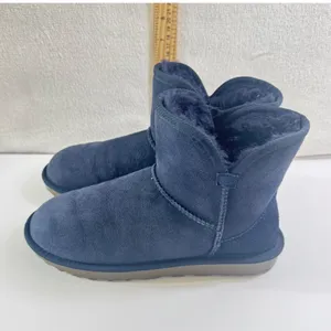 Kirkland Signature Navy Blue Suede Shearling Boots Womens‎ 7 Art 1711735 thumbnail 2