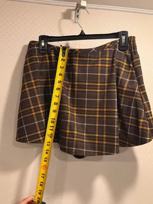 NWT Free People Brown Plaid Wrap Lightweight Summer Flowy Skort Size XS thumbnail 4