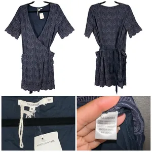 Tularosa Dress Womens Medium Rocky Wrap Eyelet Whimisgoth Witchy Dark Academia thumbnail 9