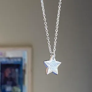 Handmade grunge y2k star swirl fully stainless steel chain necklace💫🌀 thumbnail 2