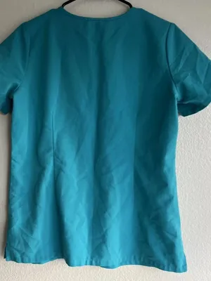FIGS Catarina Women’s Sz S Scrub Top Teal Blue Technical Collection One Pocket thumbnail 4