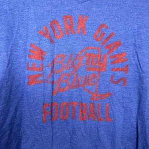 New York Giants Women's T-Shirt NFL Big Blue Football Tee Blue V-Neck Medium thumbnail 3