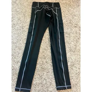 Frayed Jeans Womens Black Cargo Leggings Contrast Stitch Pockets Medium thumbnail 4