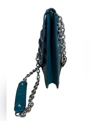 Vintage Y2k Baby Phat Teal Caged Design Chain Shoulder Bag thumbnail 6