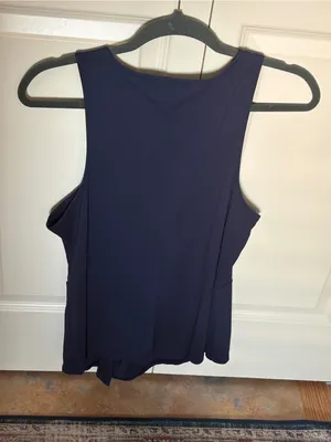 NWT Banana Republic Navy Blue Front Knot Twist Tank Top Size L thumbnail 3