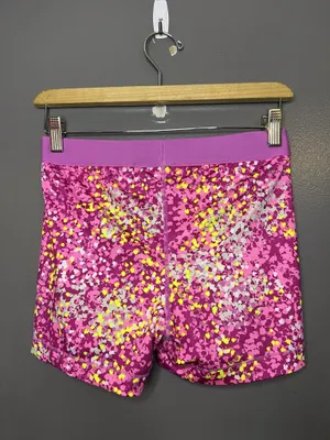Nike Pro Compression Shorts Womens Large Pink Print Elastic Waist Athletic Gym thumbnail 2
