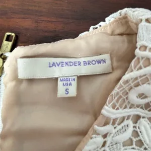 Lavender Brown Women's White Lace Mini Dress Sleeveless Party/Cocktail S‎ thumbnail 4