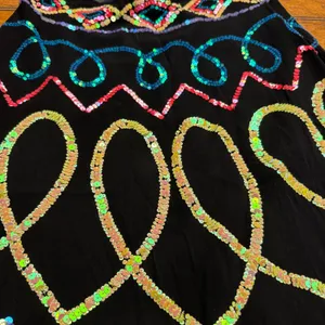 Boston Proper Embellished Sequins Black‎ Midi Skirt Women's Size 6 thumbnail 3