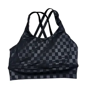 Buffbunny Sports Bra Checkered Size Small Athleisure Active Yoga Workout Strappy thumbnail 1