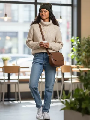 Banana Republic Merino Wool Blend Chunky Turtleneck Sweater Womens Small Oatmeal thumbnail 4
