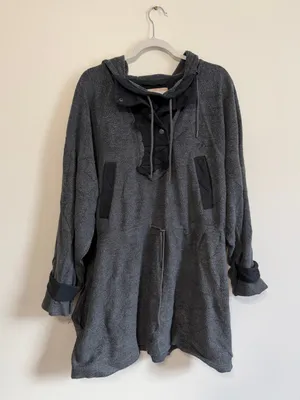 Free People Sadie Surplus Knit Jacket Hoodie Grey Size Small Oversized Fleece thumbnail 2