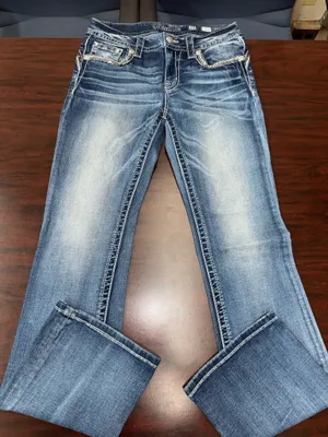 Miss Me Chloe Boot Jeans Size 28 with Rhinestones thumbnail 1