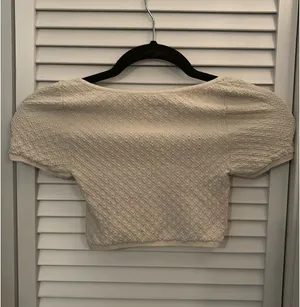 Free People Cream Popcorn Croptop thumbnail 5