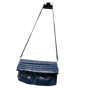 Vintage Valerie Barad blue leather crossbody handbag. thumbnail 2