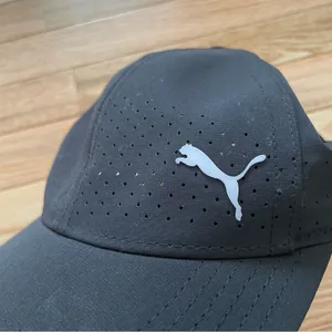 Puma Black Baseball Hat Cap Womens Black Logo Golf Running Outdoors Performance thumbnail 2