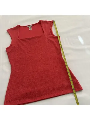 Cache Pink Square Neck Sleeveless Tank Top Textured Shirt Sz M Medium Tencel thumbnail 5