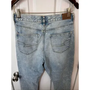 American eagle light blue mom fit short jeans size 4S ripped distressed thumbnail 6