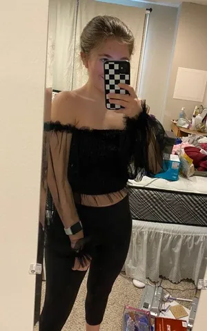 I Just Have to Have It Off The Shoulder Black Sheer Top thumbnail 1