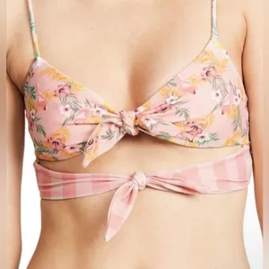 For Love And Lemons Tahiti Tie Bikini Top - NWT - Size S thumbnail 1