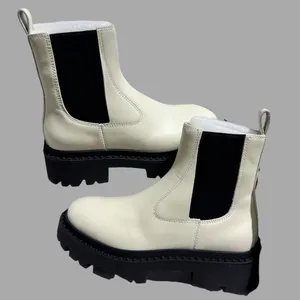 NWT ASH Cream & Black‎ 100% Leather Platform Ankle Boots – Size 5.5 thumbnail 3