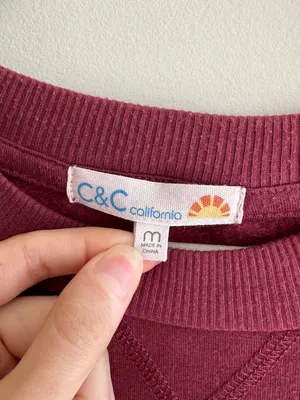 C&C California “Fall Is My Favorite Color” Maroon Sweatshirt, Size Medium thumbnail 7