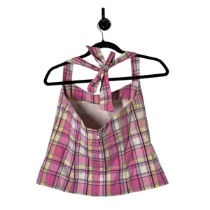 Lilly Pulitzer Margaery cami halter top 8/M Plaid Tank Resort Wear Croquet thumbnail 4