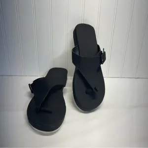 Black Platform Wedge Sandals Women’s Size 8 everyday lounge pool summer spring thumbnail 3