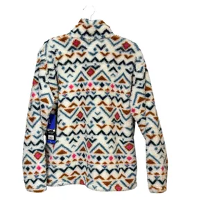 Eddie Bauer Womens Large Quarter Zip Fleece Faux Fur Pullover Southwestern Print thumbnail 2