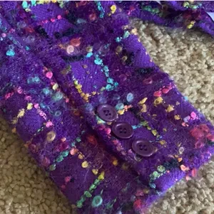 Vintage More Dash Than Cash Bouclé Purple Cropped Jacket thumbnail 6