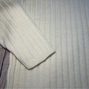 Vintage 80s Knit‎ Sweater Ribbed Womens Large Retro Cream Crewneck Pullover USA thumbnail 2
