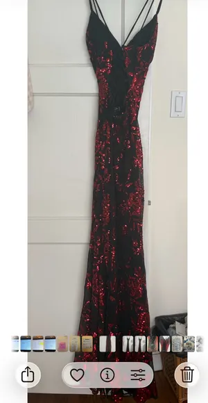 Windsor Angela Floral Sequin Dress Red Size M thumbnail 6