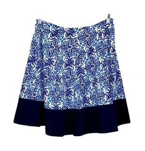 New Milly for Design‎ Nation floral skirt blue white unlined side zipper medium thumbnail 1