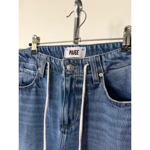 PAIGE Zoey Wide Leg Jeans Blue Coastline Drawstring High Rise 26 thumbnail 3