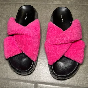 Anthropologie Maeve Terry Pink Criss Cross Slide Sandals Women’s Shoe Size 6 thumbnail 3