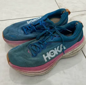 Hoka One Blue / Pink Bondi 8 Running Sneakers Size 8.5 Wide thumbnail 1