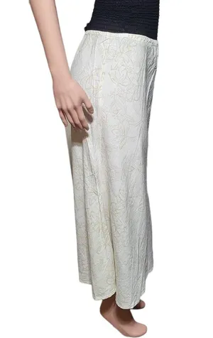 Pulp elastic waist white flower print linen pull-on skirt M thumbnail 5