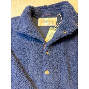 Alpine Design Womens S Vintage Blue 1/4 Snap Sherpa Pullover‎ Fleece Jacket NWT thumbnail 2