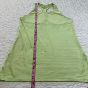 Athleta High Neck Shadow Stripe Chi Tank Neon Green Racetrack Size Small thumbnail 4