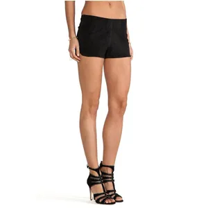 Hudson Siouxsie Dolphin Suede Leather Stretch Shorts Black S Small Lamb Nubuck thumbnail 6