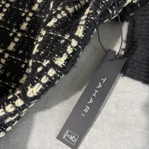 Tahari Sweater Dress Size Small Black Gold Wool Blend Academia Preppy Classic thumbnail 7